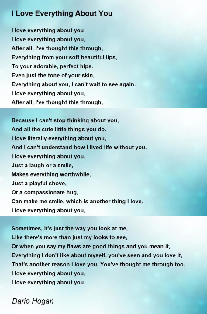 i love everything about you meaning - I love everything about you meaning