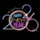 Neon Happy New Year 2026 Wallpaper HD Blakc And Colorful Bg