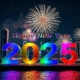 Happy New Year 2025 Celebration With Rainbow 3d Numbers Image