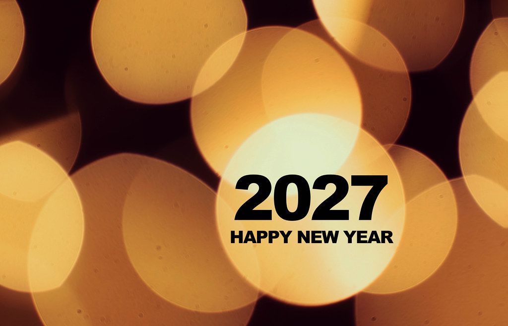 Glittering Happy New Year 2027 celebration greeting