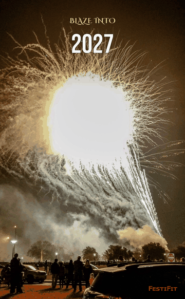 Animated glowing fireworks Blaze into 2027 Happy New Year GIF vertical